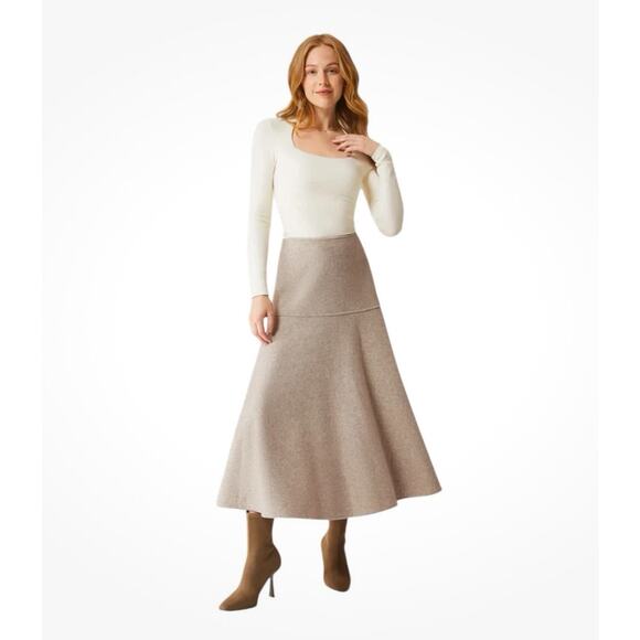 NWT OGL Cashsoft wool like flared maxi skirt size large - Picture 1 of 6